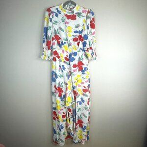 Rixo x Target Cottagecore Midi Dress 8 Puff Sleeve Cascade Ruffle Dainty Floral